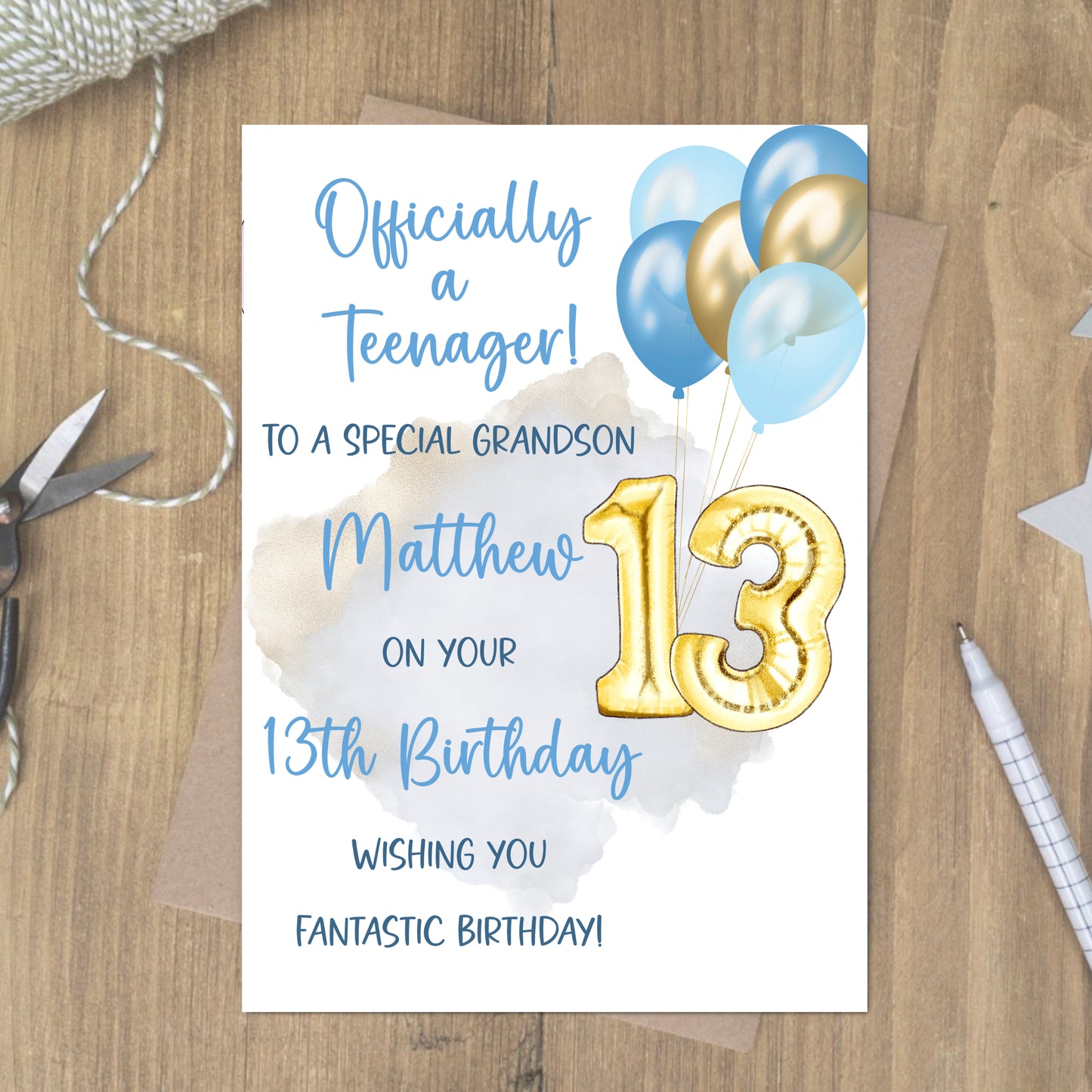 Teenager Personalised Birthday Card