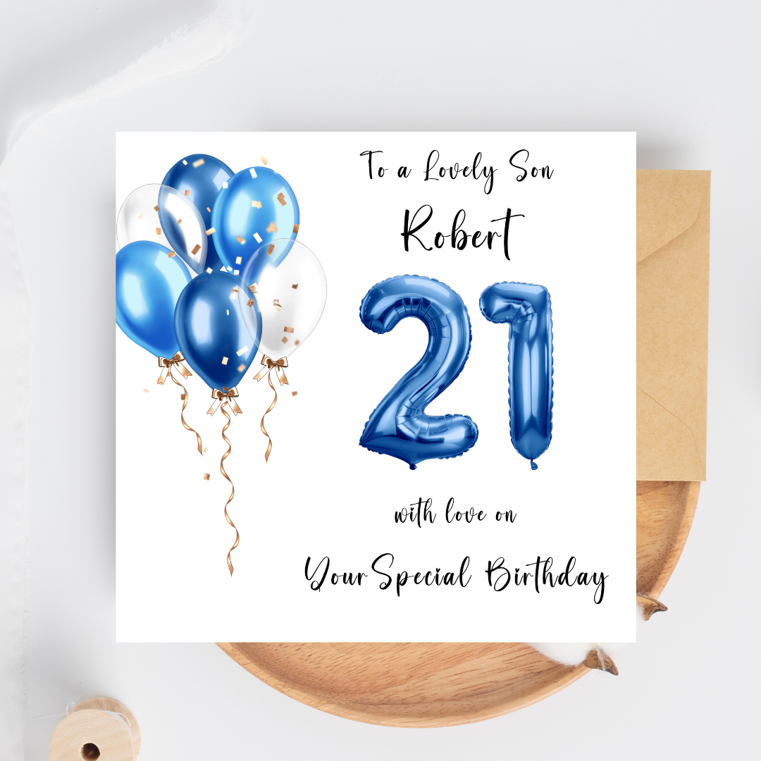 Personalised 21st Birthday Card for Him - Any age