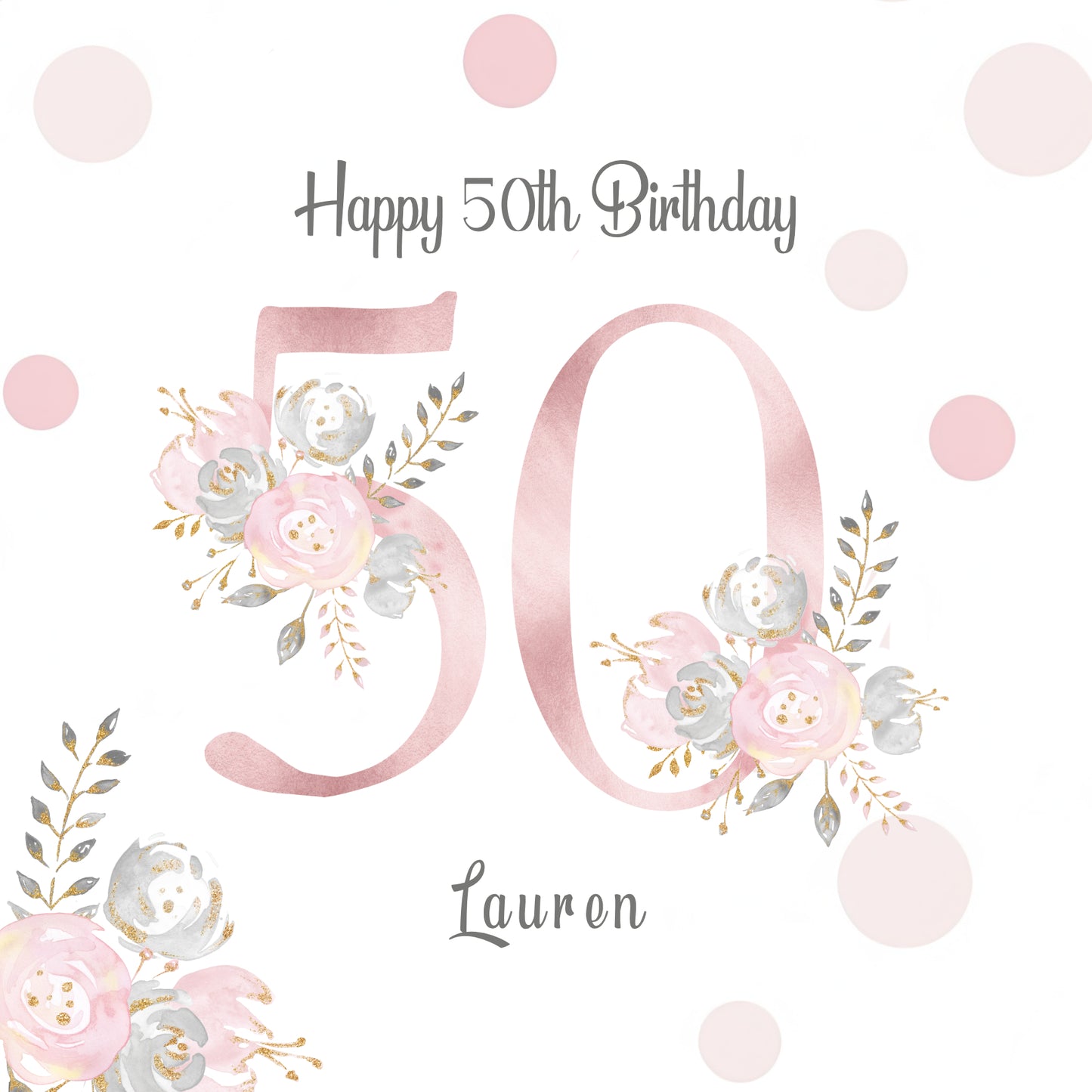 Personalised 50th Birthday Card for Her