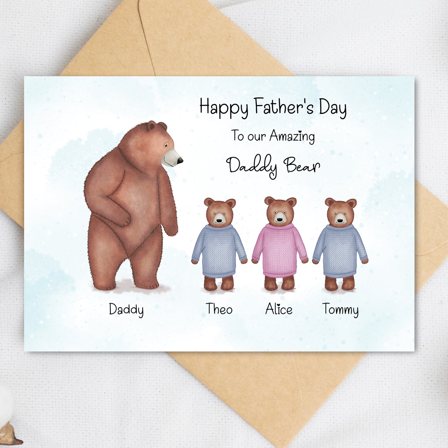 fathers day card with bear cubs