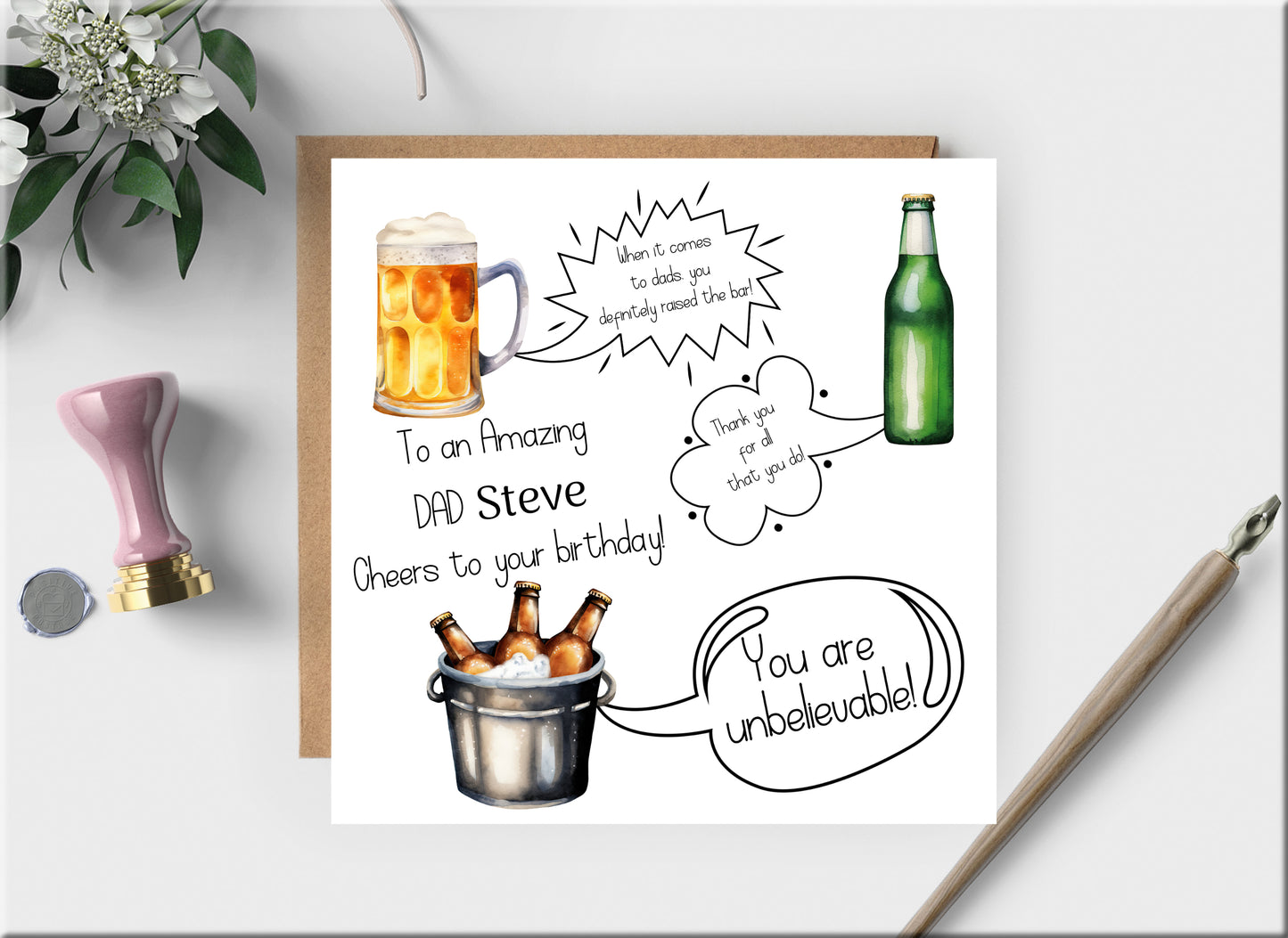 Beer Birthday Card for Best Dad