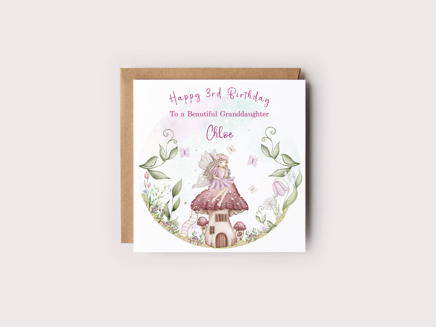 Personalised Magical Fairy Birthday Card for Granddaughter