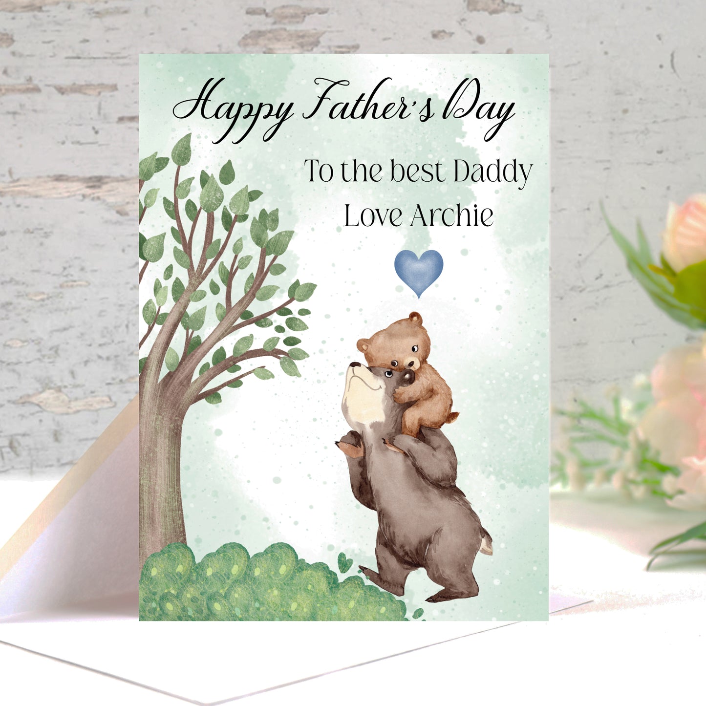 fathers day card with bear