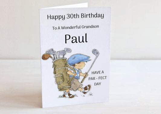 golfer birthday card