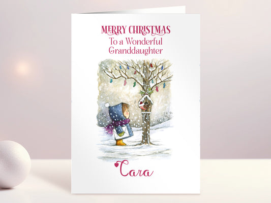 Christmas Card for Little Girl Personalised