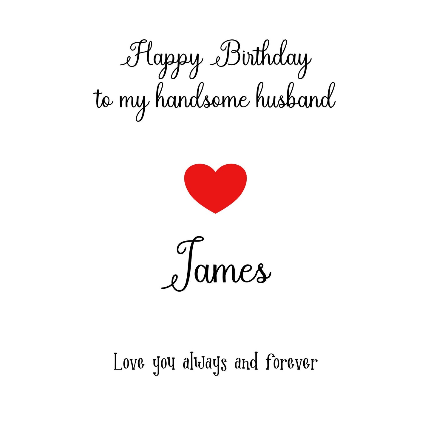 Personalised Birthday Card For Her or Him, Happy Birthday To My Beautiful Wife , Happy Birthday To My Handsome Husband, Wife or Husband