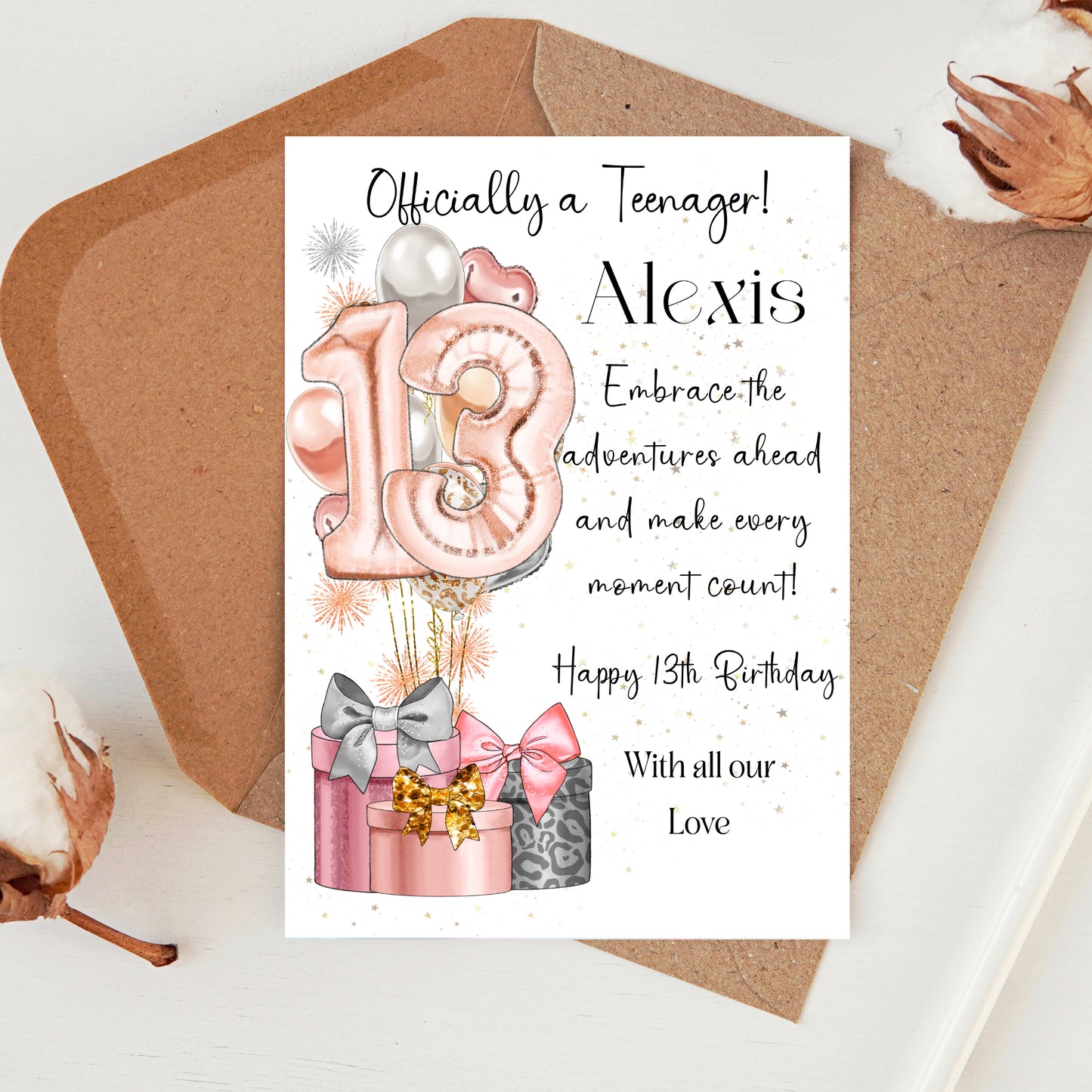 Personalised granddaughter 13th birthday cards