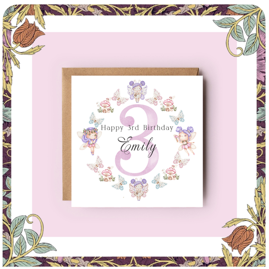 Fairy 3rd Birthday Card for Granddaughter