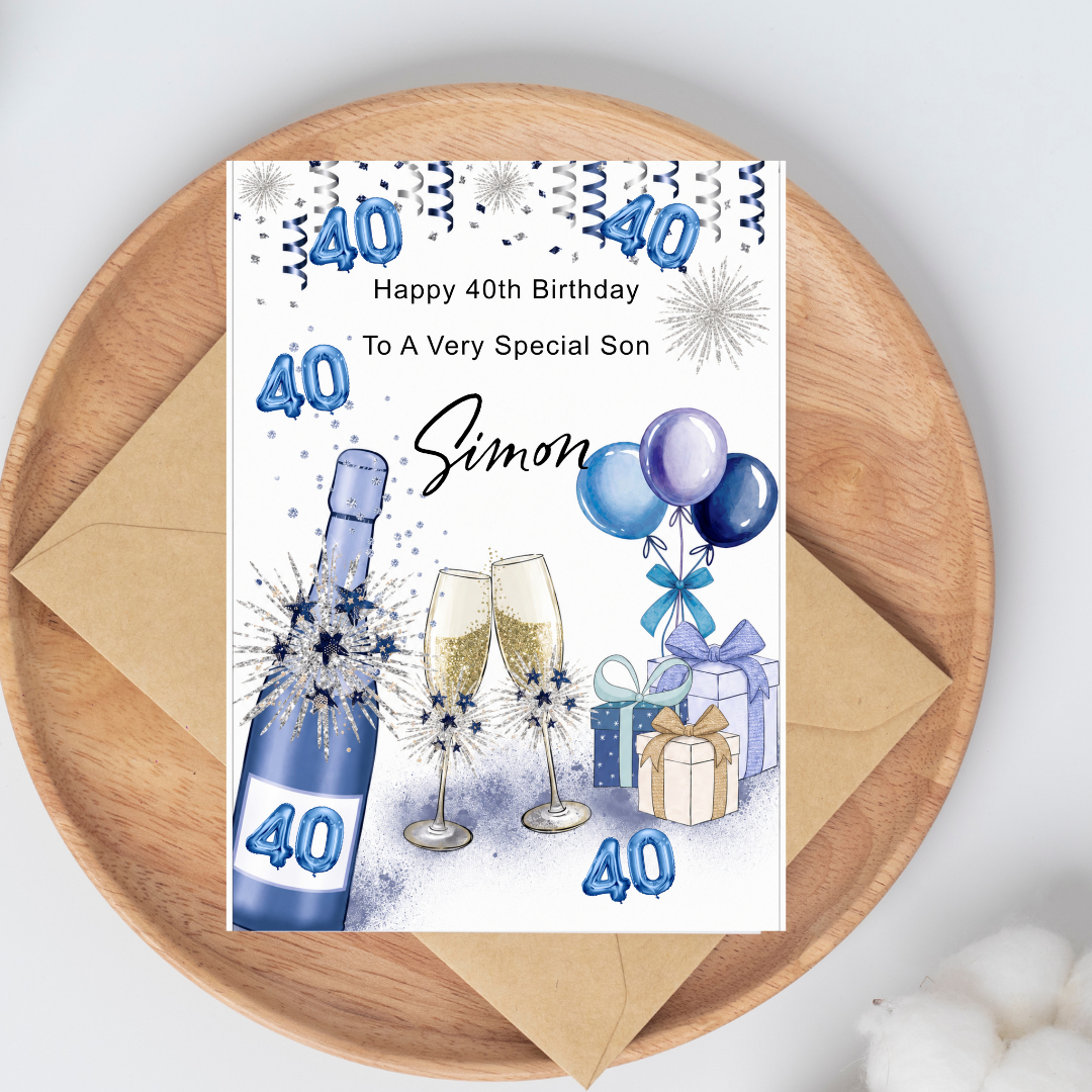 Personalised Birthday Cards for Son - any relation and age