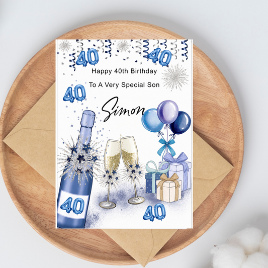 Personalised Birthday Cards for Son - any relation and age