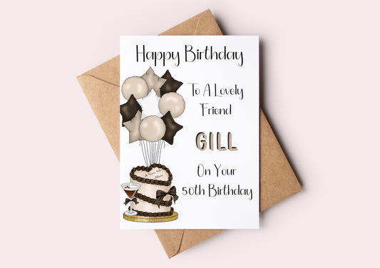 50th Birthday Card for Friend - Any Relation and Age