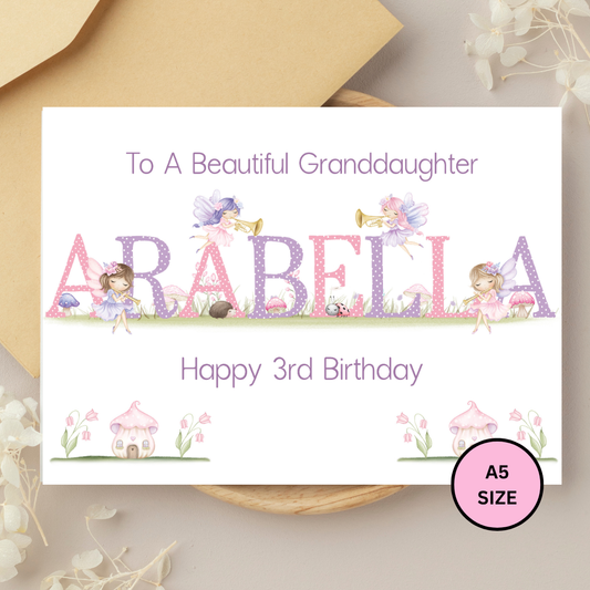 Fairy Princess Birthday Card for Girls