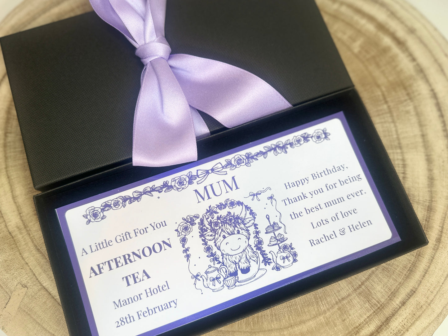 Personalised Afternoon Tea Gift Voucher, Custom  Gift Voucher, Afternoon Tea Gift for Mum, Experience Ticket, Golden Ticket