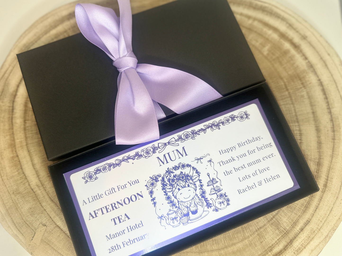 Personalised Afternoon Tea Gift Voucher, Custom  Gift Voucher, Afternoon Tea Gift for Mam