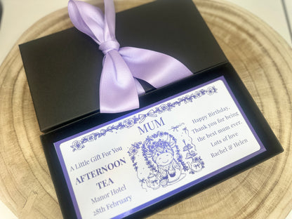 Personalised Afternoon Tea Gift Voucher, Custom  Gift Voucher, Afternoon Tea Gift for Mam