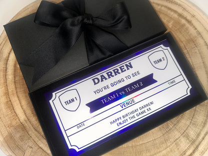 Personalised football ticket, Football match ticket, Football ticket gift, Football game ticket