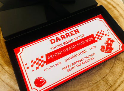 Personalised formula 1 ticket, Formula one  tickets, Surprise Gift  Formula 1, British grand prix ticket, Silverstone grand prix ticket