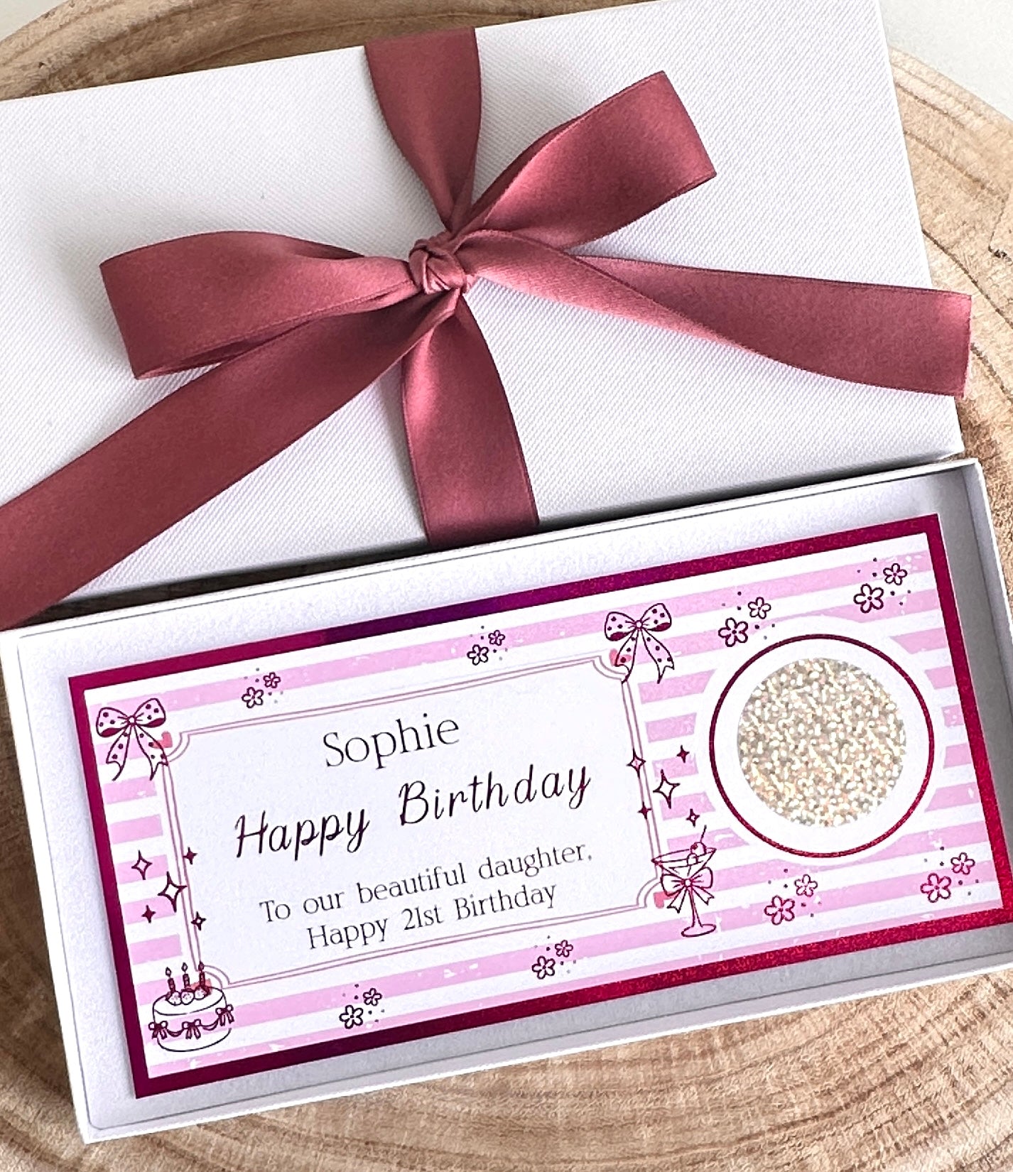 Personalised Birthday Gift Voucher for Her, Concert Ticket Reveal