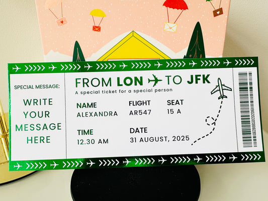 Weekend Away Reveal, Staycation with Itinerary Foil Ticket, Surprise Ticket Reveal