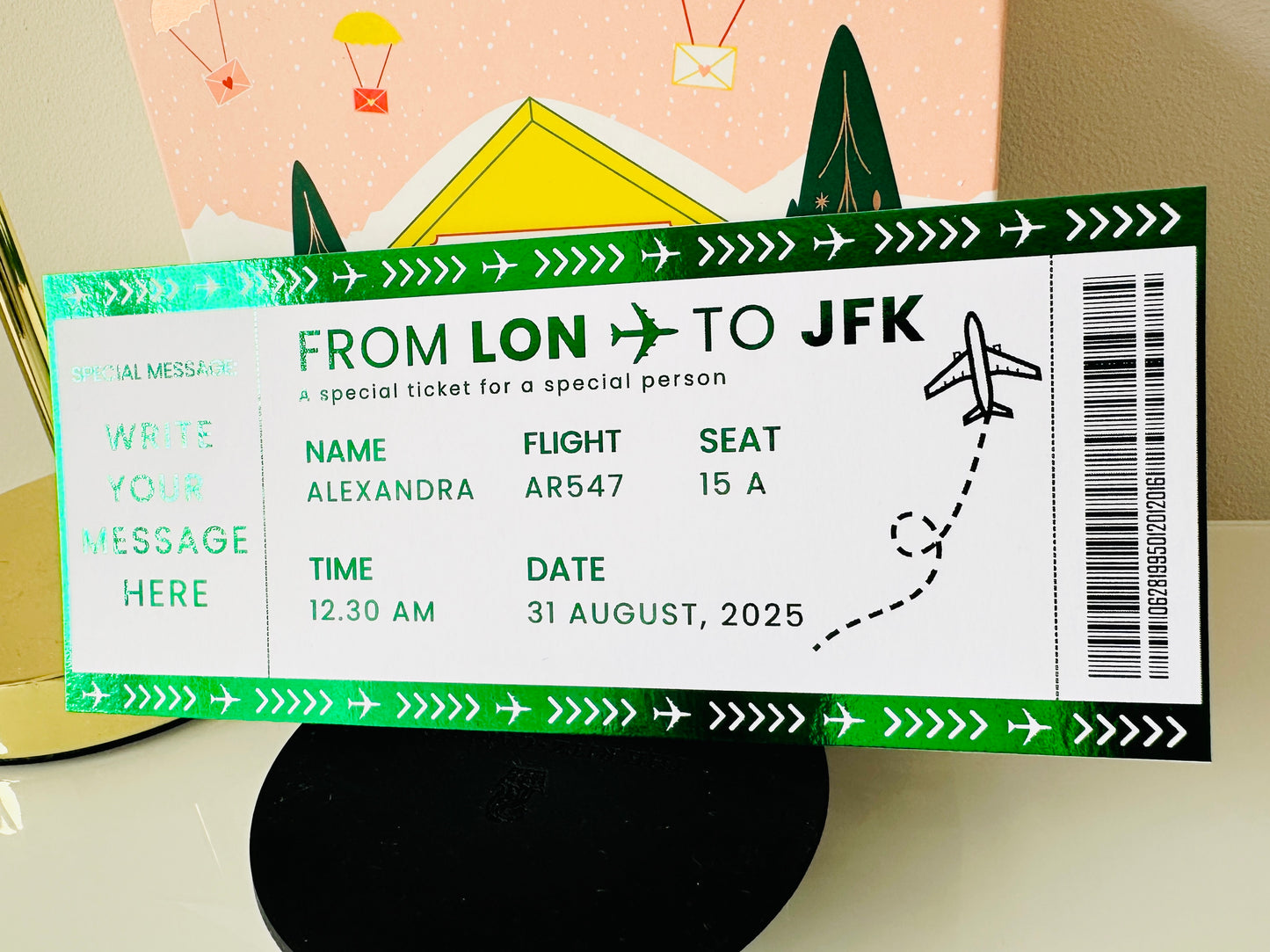 Weekend Away Reveal, Staycation with Itinerary Foil Ticket, Surprise Ticket Reveal