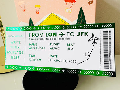 Weekend Away Reveal, Staycation with Itinerary Foil Ticket, Surprise Ticket Reveal