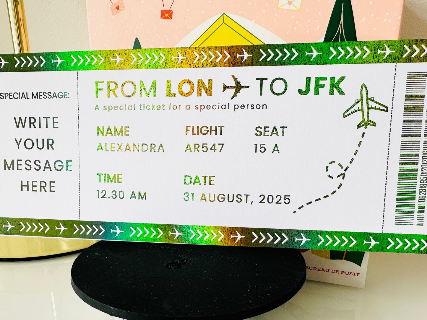 Weekend Away Reveal, Staycation with Itinerary Foil Ticket, Surprise Ticket Reveal