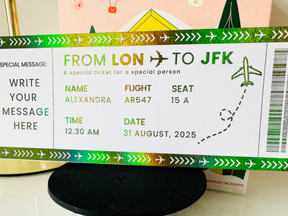 Weekend Away Reveal, Staycation with Itinerary Foil Ticket, Surprise Ticket Reveal