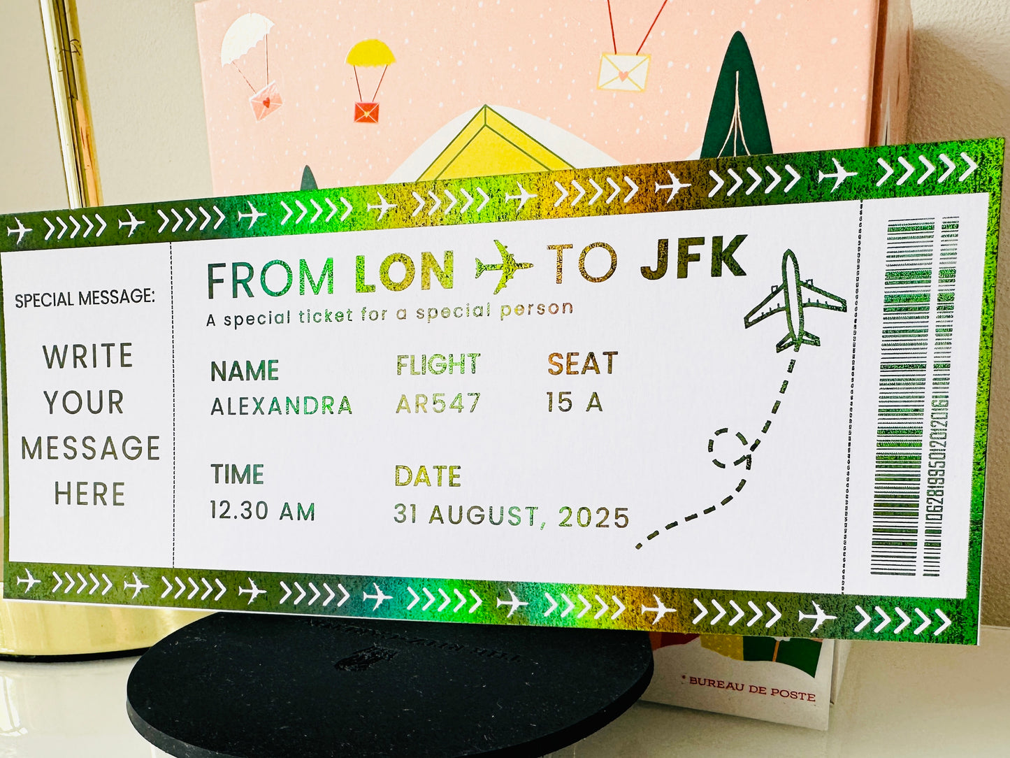 Weekend Away Reveal, Staycation with Itinerary Foil Ticket, Surprise Ticket Reveal