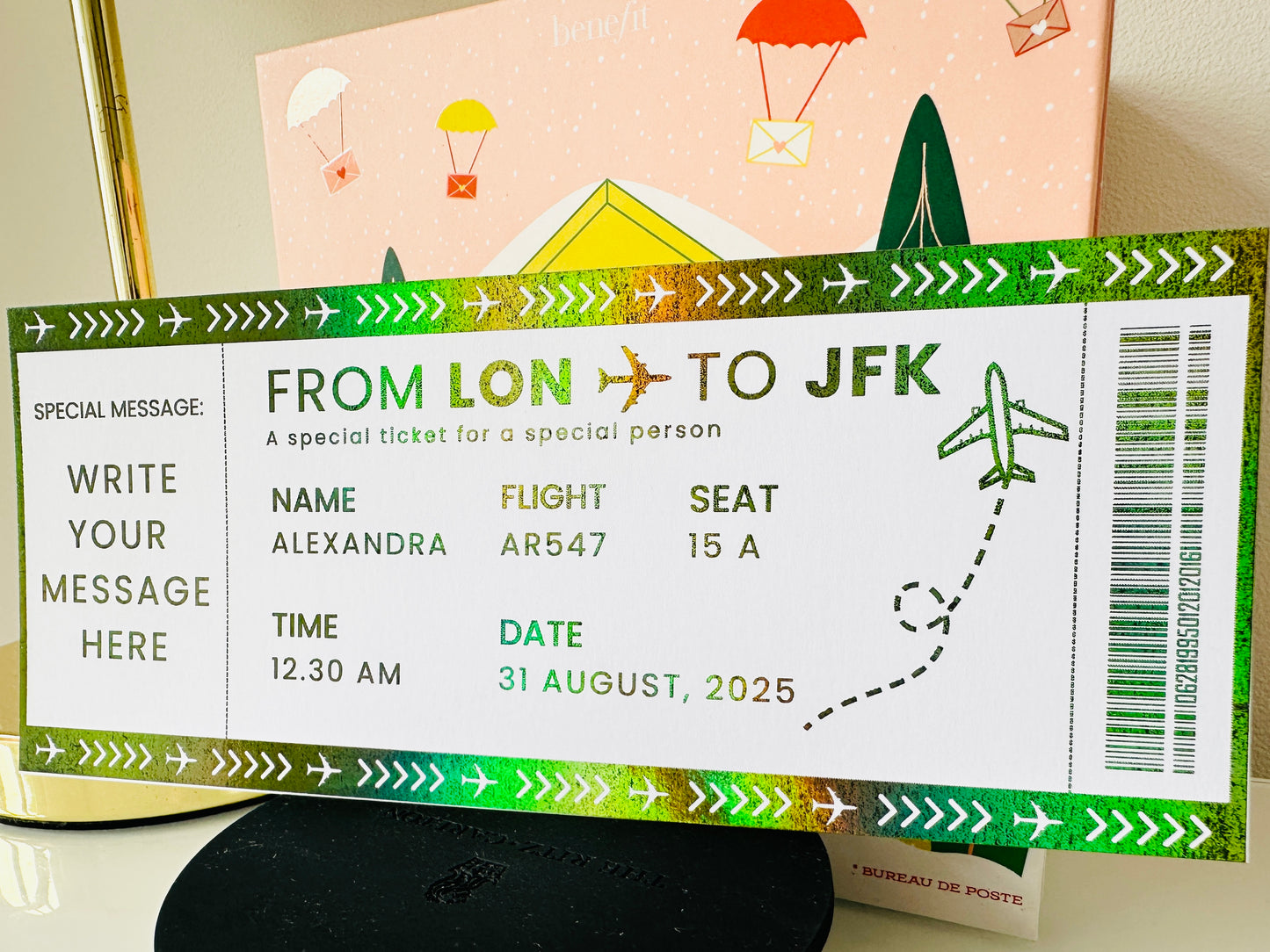 Weekend Away Reveal, Staycation with Itinerary Foil Ticket, Surprise Ticket Reveal