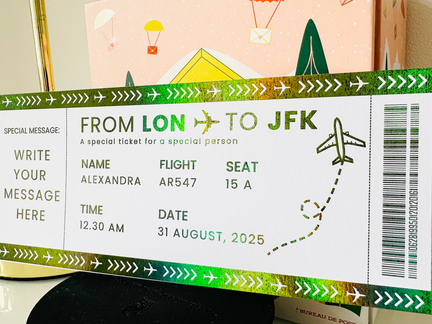 Weekend Away Reveal, Staycation with Itinerary Foil Ticket, Surprise Ticket Reveal