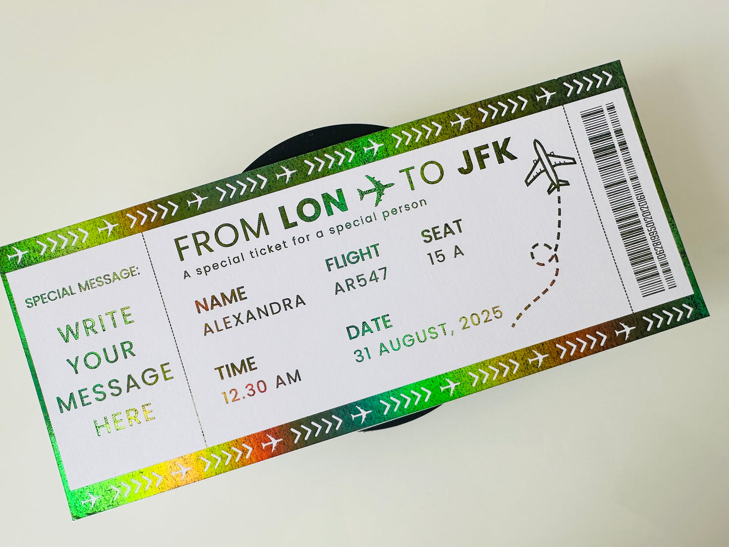 Weekend Away Reveal, Staycation with Itinerary Foil Ticket, Surprise Ticket Reveal