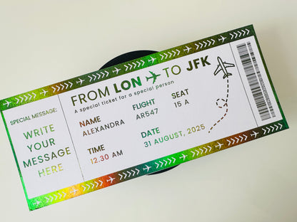 Weekend Away Reveal, Staycation with Itinerary Foil Ticket, Surprise Ticket Reveal