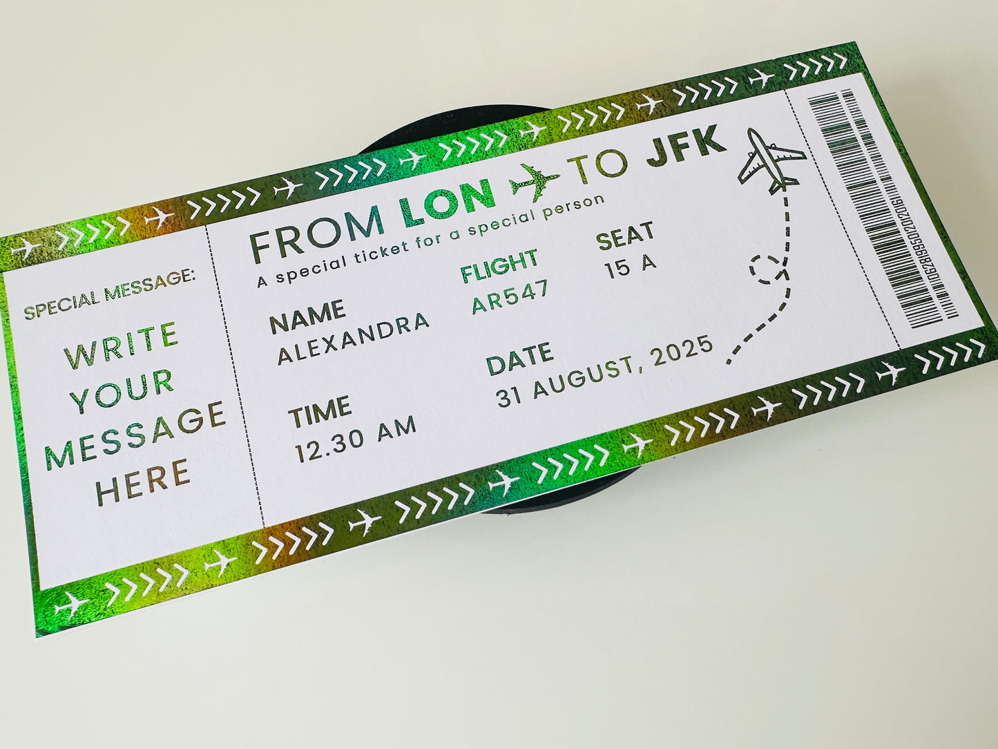 Weekend Away Reveal, Staycation with Itinerary Foil Ticket, Surprise Ticket Reveal