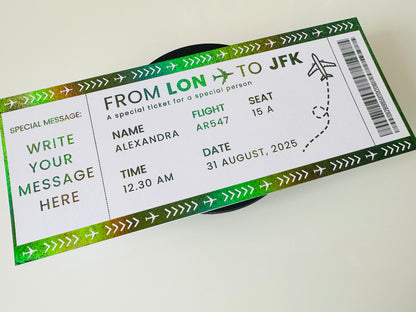 Weekend Away Reveal, Staycation with Itinerary Foil Ticket, Surprise Ticket Reveal