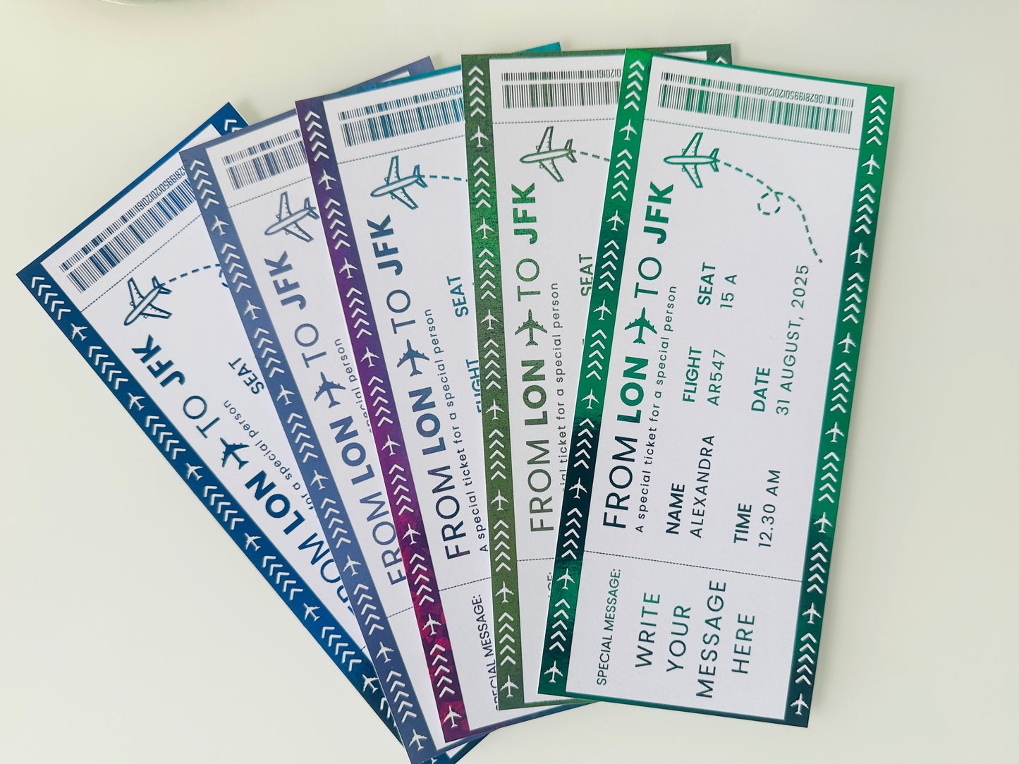 Any destination holiday surprise reveal foil boarding pass, Surprise Trip Gift