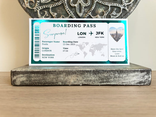 Personalised Fake Boarding Pass, Trip Getaway Surprise Gift Gift Him or Her