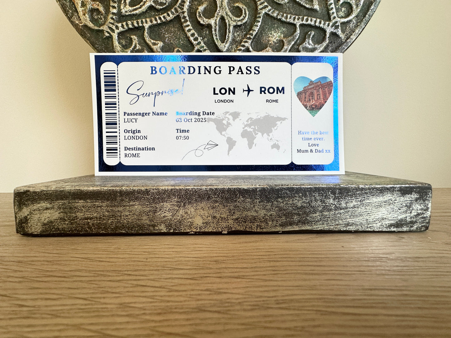 Destination Ticket Fake Boarding Pass, Trip Getaway Surprise Gift Gift Him or Her
