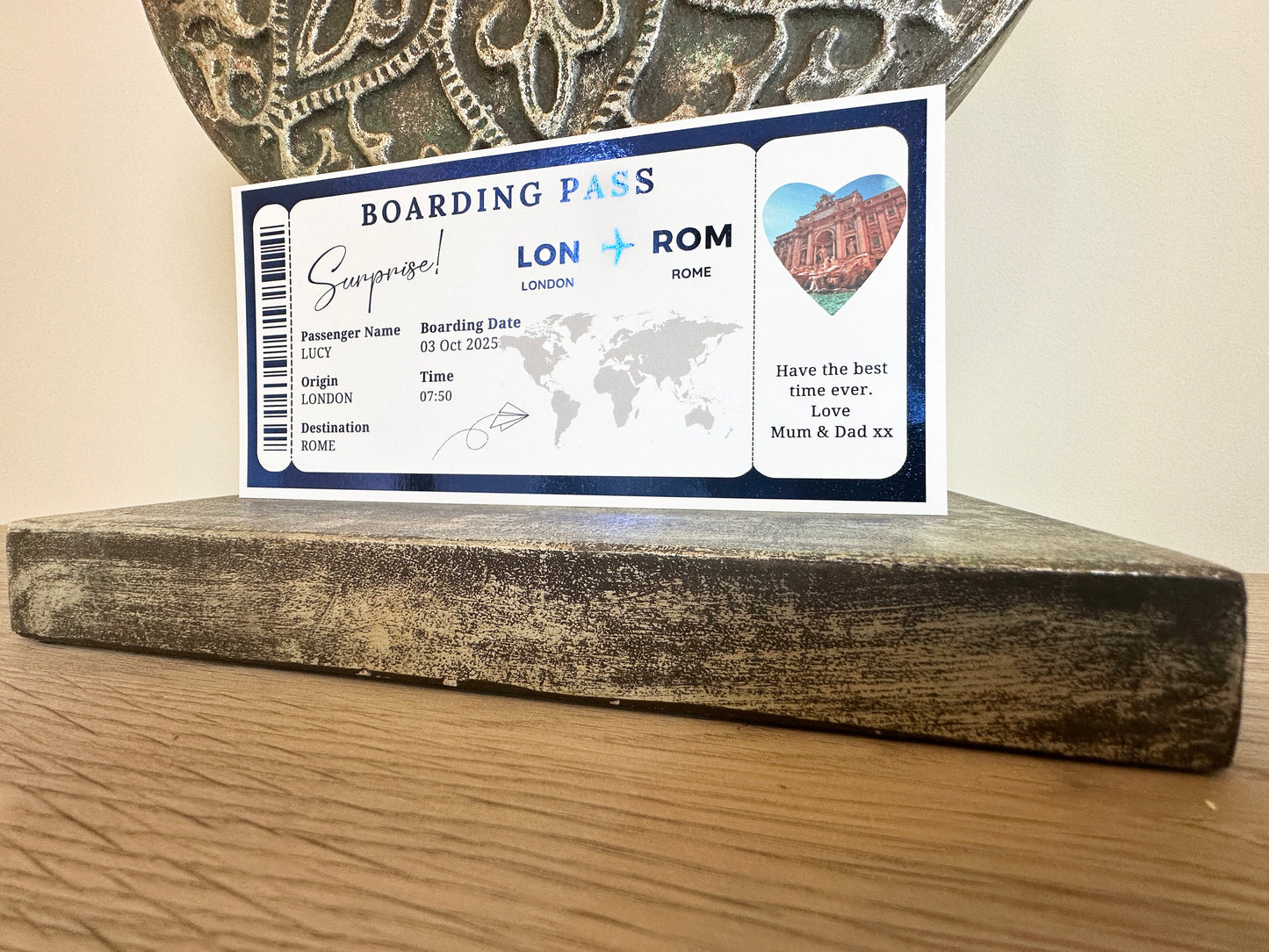 Destination Ticket Fake Boarding Pass, Trip Getaway Surprise Gift Gift Him or Her