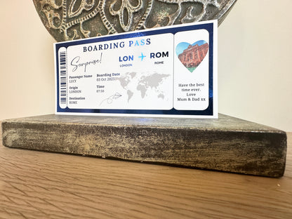Destination Ticket Fake Boarding Pass, Trip Getaway Surprise Gift Gift Him or Her