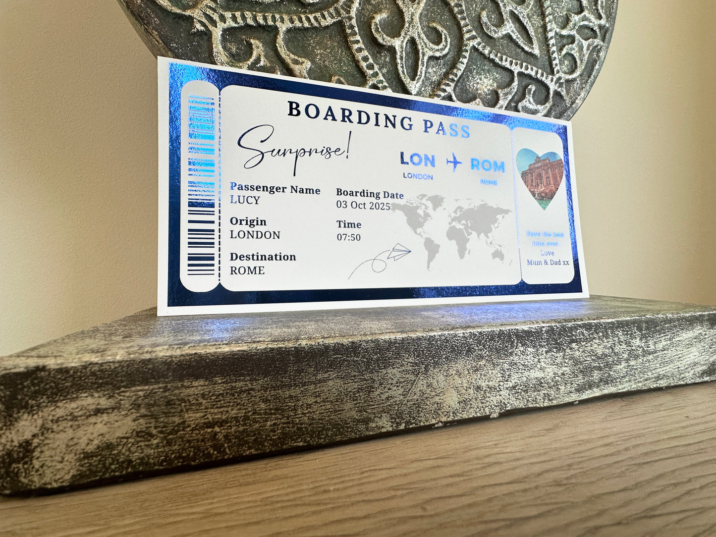 Destination Ticket Fake Boarding Pass, Trip Getaway Surprise Gift Gift Him or Her