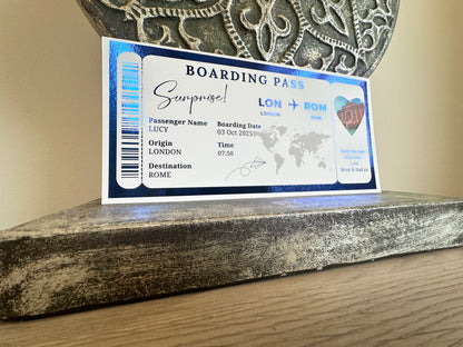 Destination Ticket Fake Boarding Pass, Trip Getaway Surprise Gift Gift Him or Her