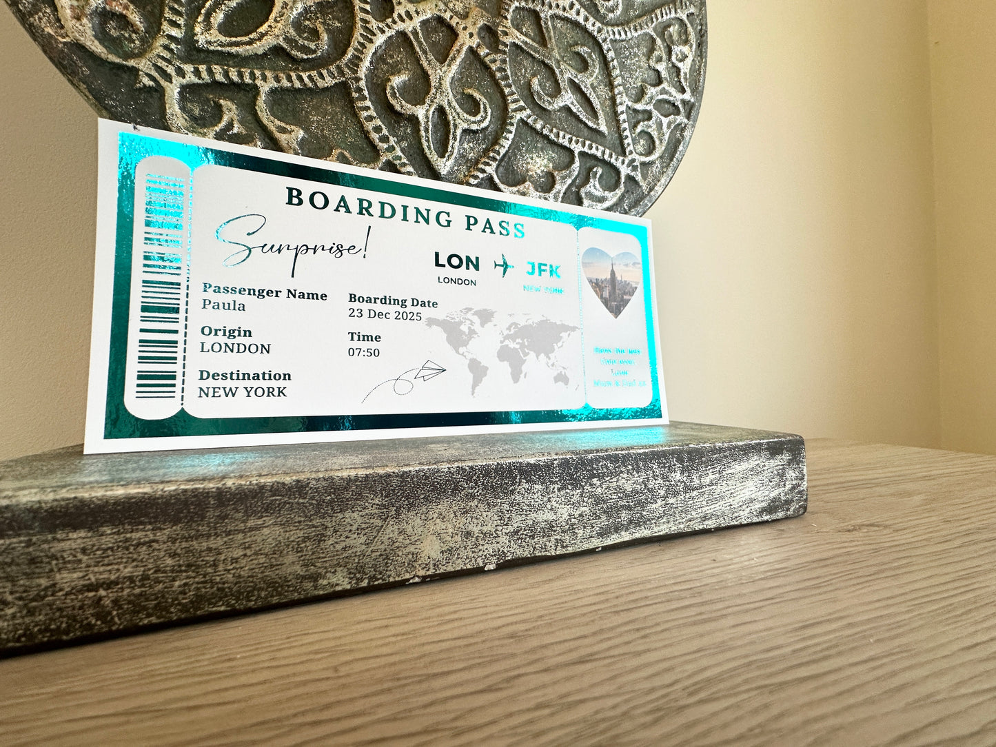Personalised Fake Boarding Pass, Trip Getaway Surprise Gift Gift Him or Her