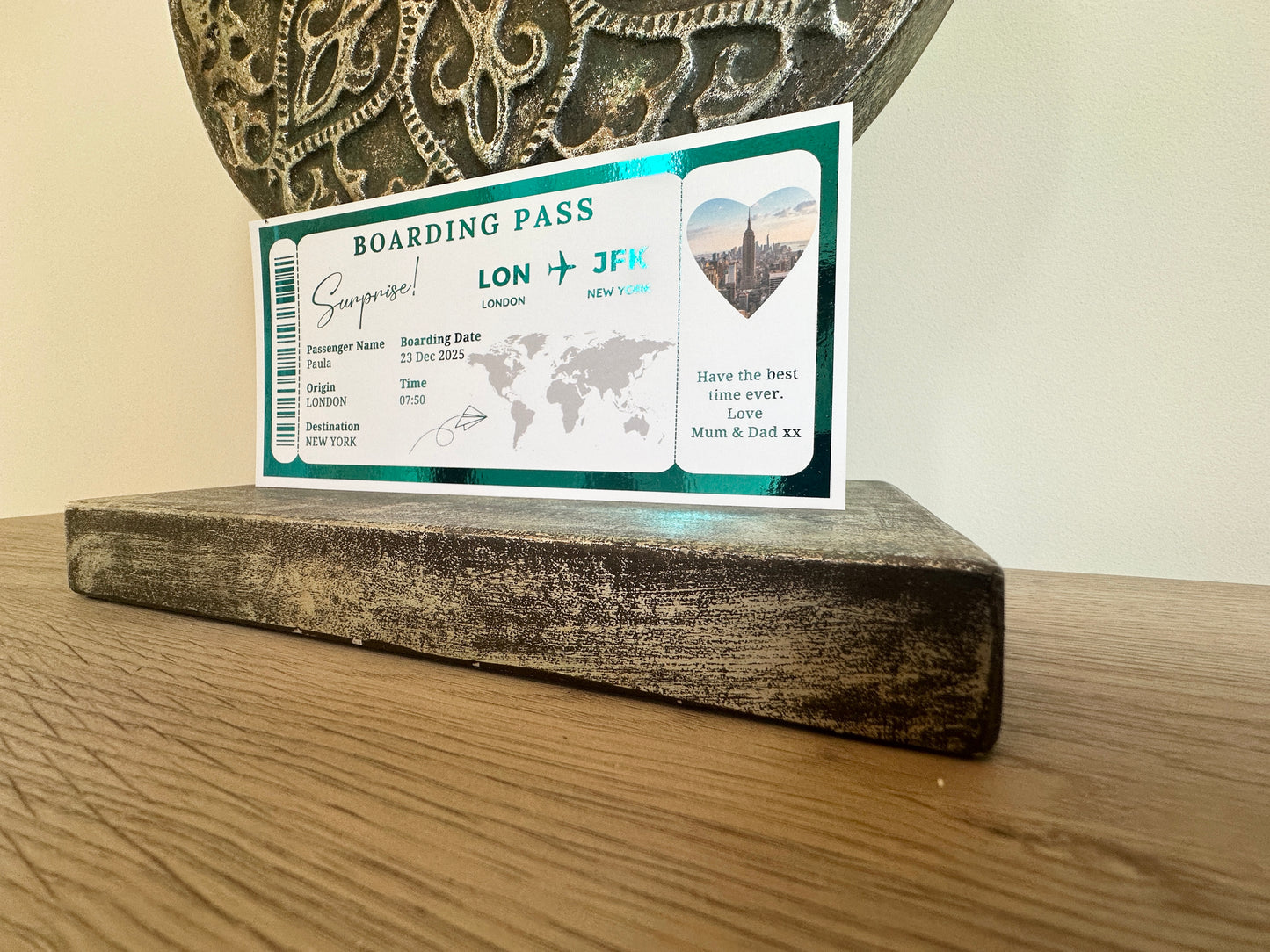 Personalised Fake Boarding Pass, Trip Getaway Surprise Gift Gift Him or Her