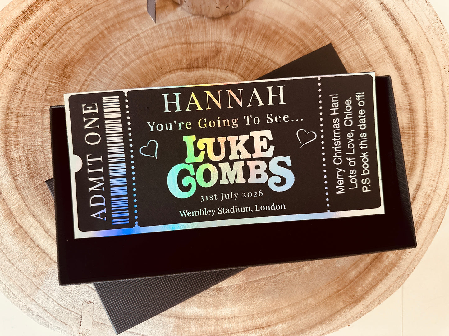 Personalised ticket event, Fake Ticket Gift, Event ticket gift, Concert ticket reveal, Luke Combs ticket