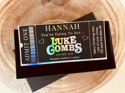 Personalised ticket event, Fake Ticket Gift, Event ticket gift, Concert ticket reveal, Luke Combs ticket
