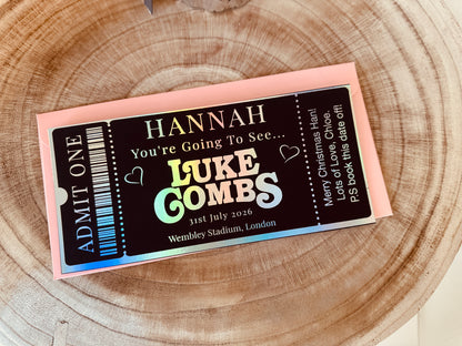Personalised ticket event, Fake Ticket Gift, Event ticket gift, Concert ticket reveal, Luke Combs ticket