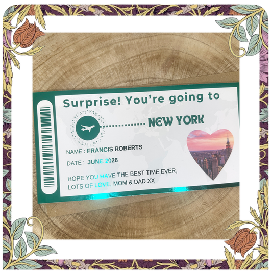 Personalised Fake Boarding Pass, Trip Getaway Surprise Gift Gift Him or Her