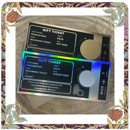 Scratch to Reveal Keepsake Ticket, Trip Getaway Surprise Gift Gift Him or Her