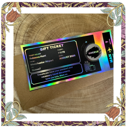 Scratch to Reveal Keepsake Ticket, Trip Getaway Surprise Gift Gift Him or Her
