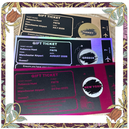 Scratch to Reveal Keepsake Ticket, Trip Getaway Surprise Gift Gift Him or Her